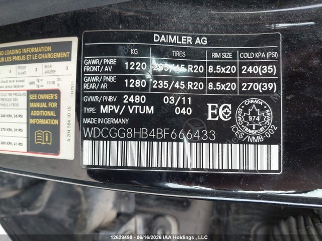 Продаж на аукціоні авто 2011 Mercedes-benz Glk 350 4matic, vin: WDCGG8HB4BF666433, номер лоту: 12629498