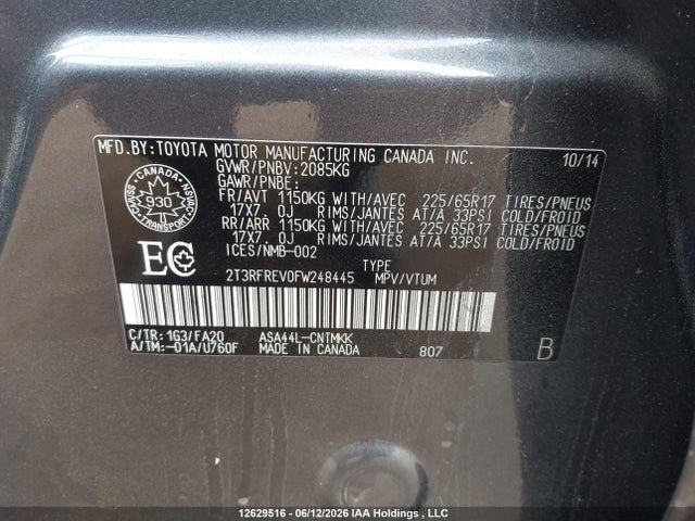 Toyota RAV4 2015 2T3RFREV0FW248445 Image 18