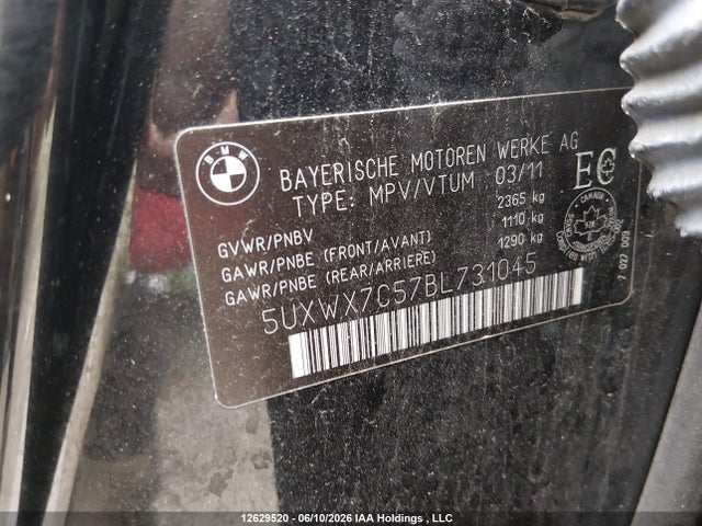 Продаж на аукціоні авто 2011 Bmw X3 Xdrive35i, vin: 5UXWX7C57BL731045, номер лоту: 12629520