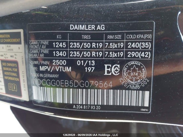 Продаж на аукціоні авто 2013 Mercedes-benz Glk 250 Bluetec 4matic, vin: WDCGG0EB5DG079564, номер лоту: 12629528