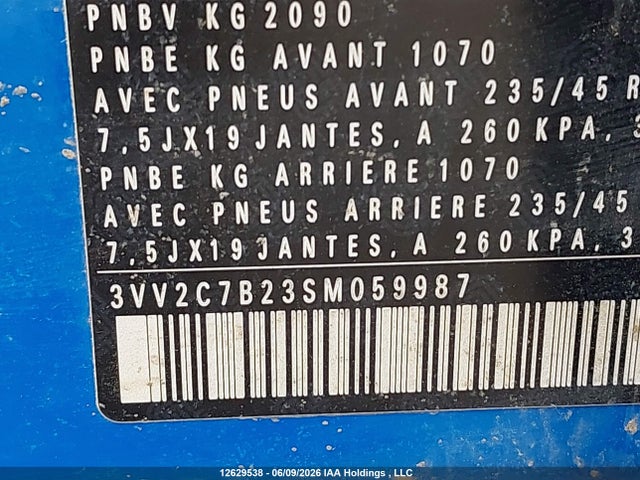 2025 Volkswagen Taos Se Black მანქანა იყიდება აუქციონზე, vin: 3VV2C7B23SM059987, აუქციონის ნომერი: 12629538