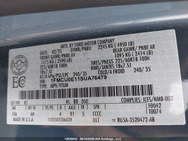 1FMCU0E11SUA76479 Ford Escape Phev