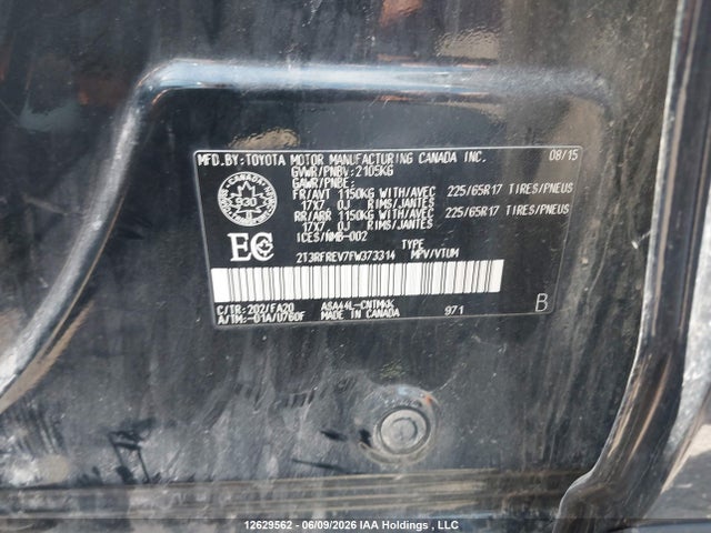 2T3RFREV7FW373314 Toyota Rav4 Xle