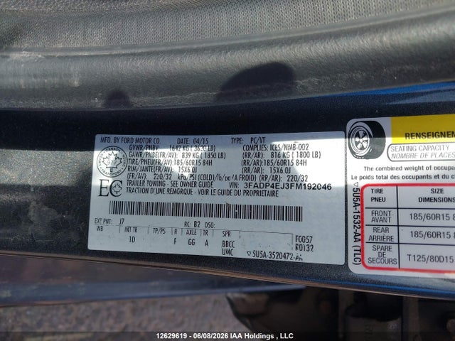 Ford FIESTA SE 2015 3FADP4EJ3FM192046 Image 19
