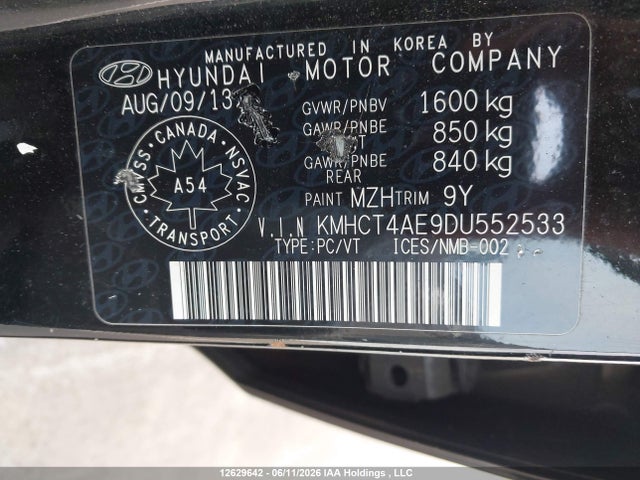 Aukcja sprzedaży 2013 Hyundai Accent, vin: KMHCT4AE9DU552533, numer aukcji: 12629642
