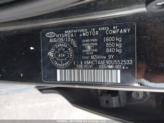 Aukcja sprzedaży 2013 Hyundai Accent, vin: KMHCT4AE9DU552533, numer aukcji: 12629642