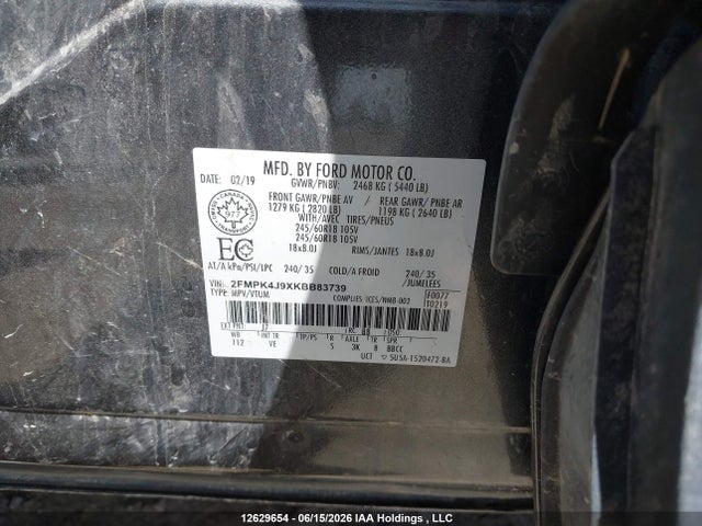 Ford EDGE SEL 2019 2FMPK4J9XKBB83739 Image 17