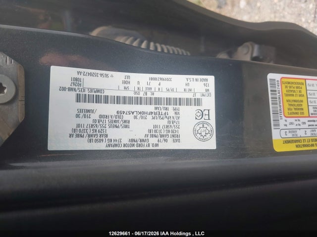 12629661 :رقم المزاد ، 1FTER4FH0KLA57459 vin ، 2019 Ford Ranger Xlt مزاد بيع