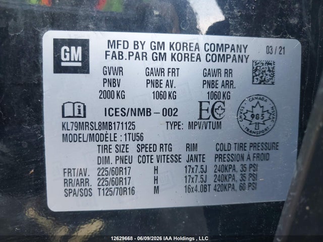 Chevrolet Trailblazer Lt 2021 KL79MRSL8MB171125 Image 9