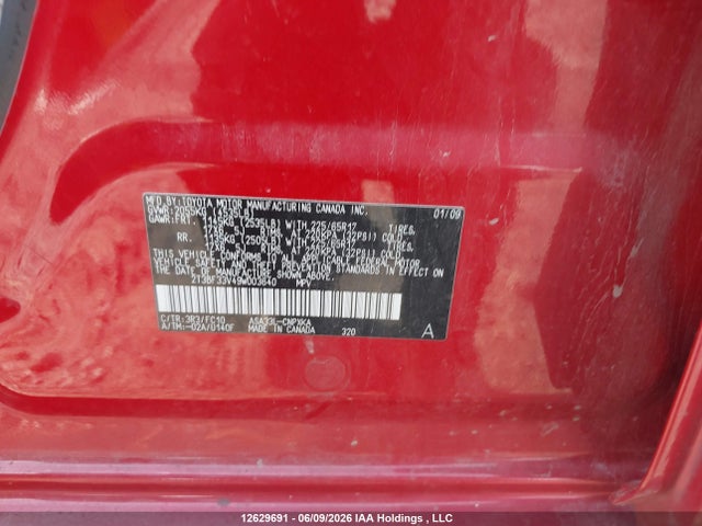 12629691 :رقم المزاد ، 2T3BF33V49W003640 vin ، 2009 Toyota Rav4 مزاد بيع