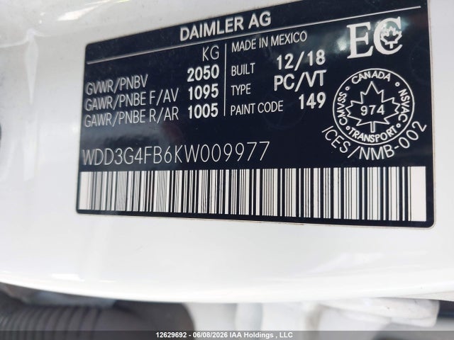 Aukcja sprzedaży 2019 Mercedes-benz A 220 4matic, vin: WDD3G4FB6KW009977, numer aukcji: 12629692