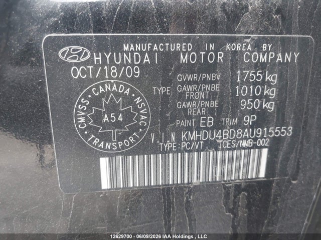 2010 Hyundai Elantra Blue/gls/se მანქანა იყიდება აუქციონზე, vin: KMHDU4BD8AU915553, აუქციონის ნომერი: 12629700