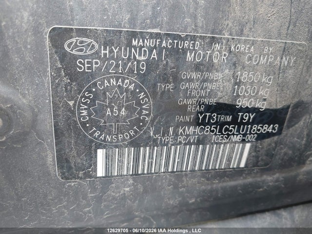 Aukcja sprzedaży 2020 Hyundai Ioniq Hybrid Preferred, vin: KMHC85LC5LU185843, numer aukcji: 12629705