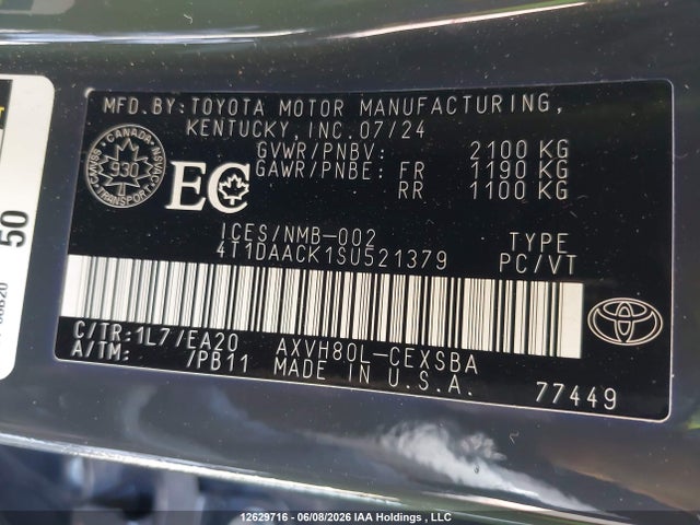 Aukcja sprzedaży 2025 Toyota Camry Xse/xle/le/se, vin: 4T1DAACK1SU521379, numer aukcji: 12629716