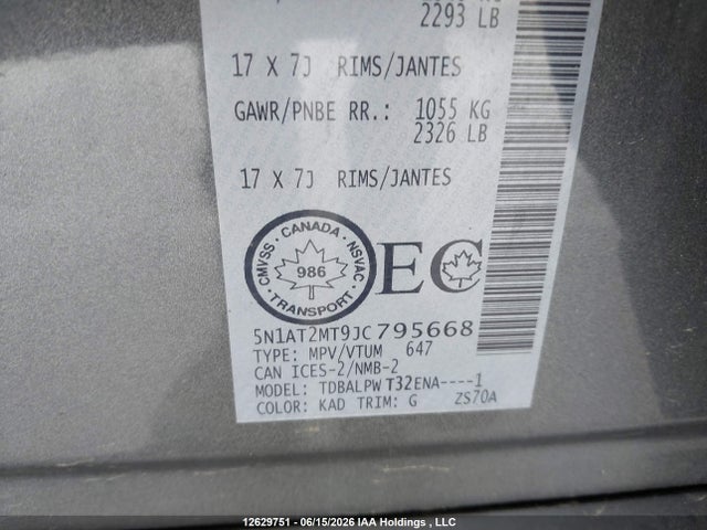 Aukcja sprzedaży 2018 Nissan Rogue S/sv, vin: 5N1AT2MT9JC795668, numer aukcji: 12629751
