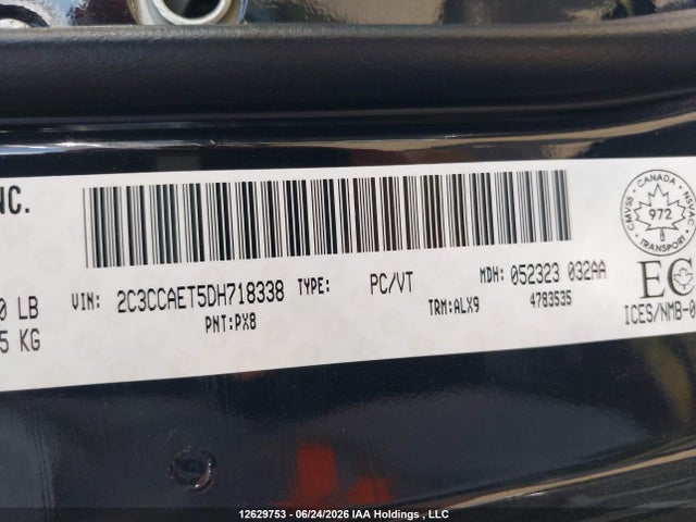 12629753 :رقم المزاد ، 2C3CCAET5DH718338 vin ، 2013 Chrysler 300c مزاد بيع
