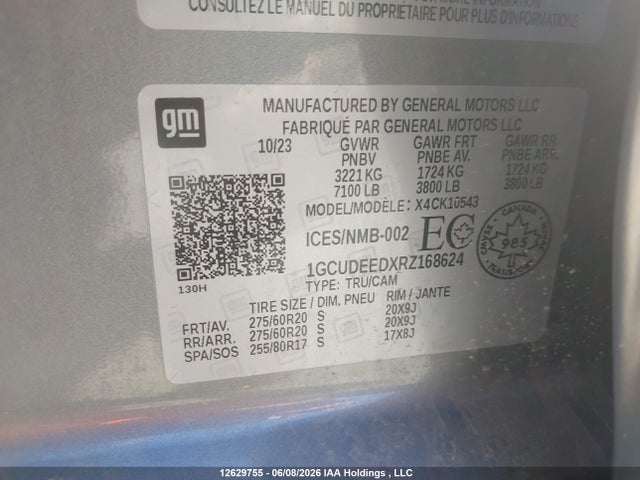 1GCUDEEDXRZ168624 Chevrolet Silverado K1500 Rst