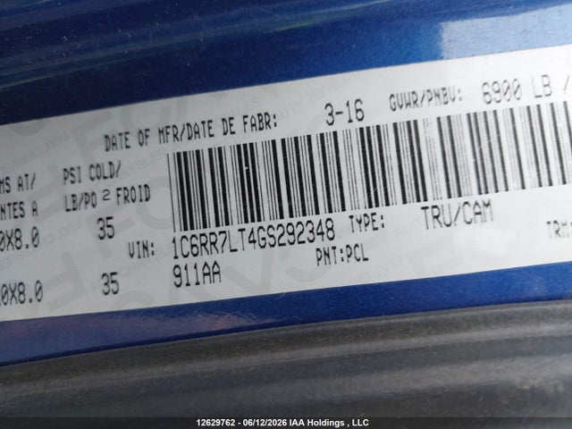 RAM 1500 Slt 2016 1C6RR7LT4GS292348 Image 9