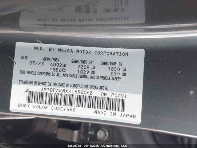 Продажа на аукционе авто 2024 Mazda Mazda3, vin: JM1BPAKMXR1656062, номер лота: 12629768