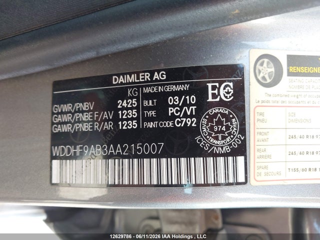 Продажа на аукционе авто 2010 Mercedes-benz E 550 4matic, vin: WDDHF9AB3AA215007, номер лота: 12629786