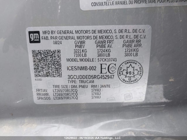 Chevrolet Silverado 1500 Lt 2024 3GCUDDED5RG452947 Image 9