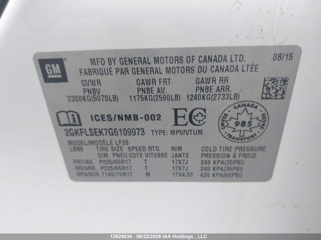 GMC Terrain Sle 2016 2GKFLSEK7G6109973 Image 18