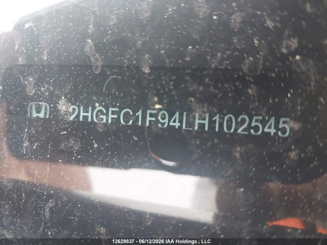Продаж на аукціоні авто 2020 Honda Civic Touring, vin: 2HGFC1F94LH102545, номер лоту: 12629837