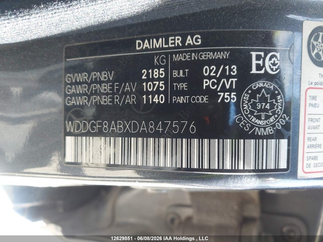 Продажа на аукционе авто 2013 Mercedes-benz C 300 4matic, vin: WDDGF8ABXDA847576, номер лота: 12629851