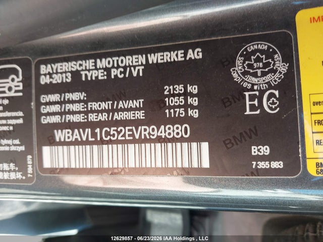 Aukcja sprzedaży 2014 Bmw X1 Xdrive28i, vin: WBAVL1C52EVR94880, numer aukcji: 12629857