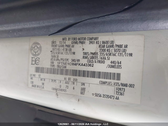 Ford Transit-150 2015 1FTNE1CM4FKA43362 Image 9