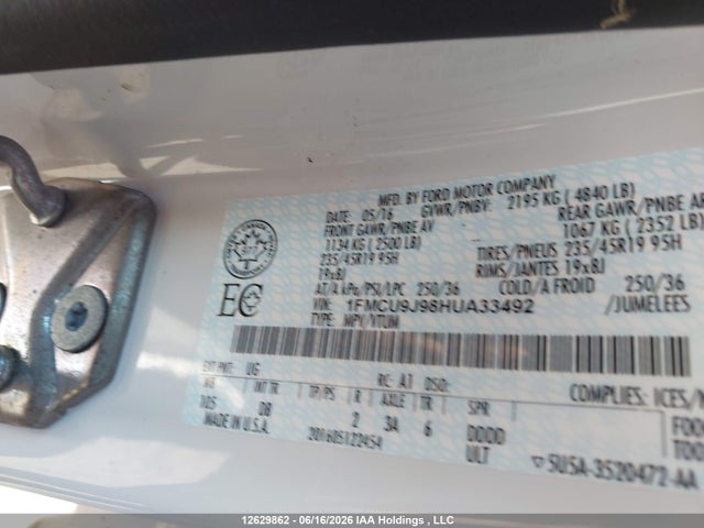Ford Escape Titanium 2017 1FMCU9J98HUA33492 Image 9