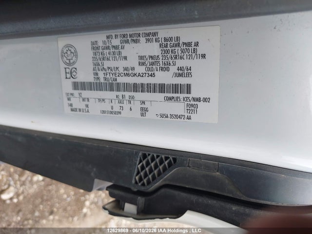 Продажа на аукционе авто 2016 Ford Transit T-150, vin: 1FTYE2CM6GKA27345, номер лота: 12629869