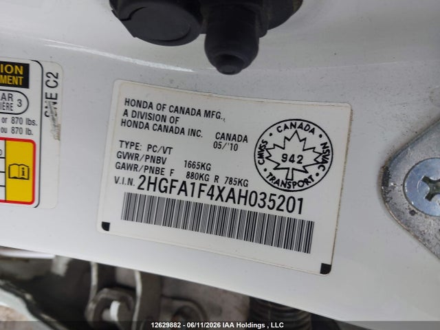 Продаж на аукціоні авто 2010 Honda Civic Dx-g, vin: 2HGFA1F4XAH035201, номер лоту: 12629882