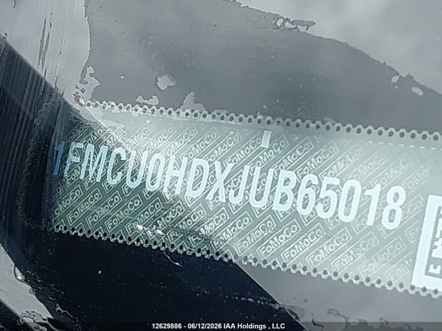12629886 :رقم المزاد ، 1FMCU0HDXJUB65018 vin ، 2018 Ford Escape Sel مزاد بيع