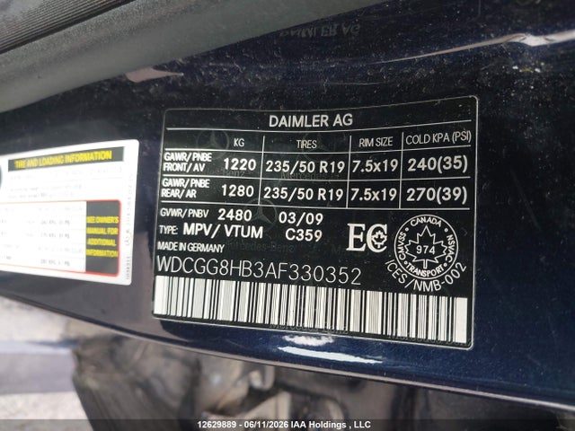 12629889 :رقم المزاد ، WDCGG8HB3AF330352 vin ، 2010 Mercedes-benz Glk 350 4matic مزاد بيع