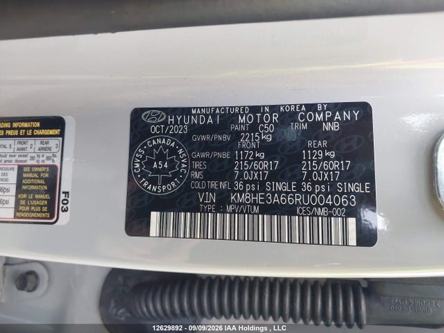 Hyundai Kona 2024 KM8HE3A66RU004063 Image 9