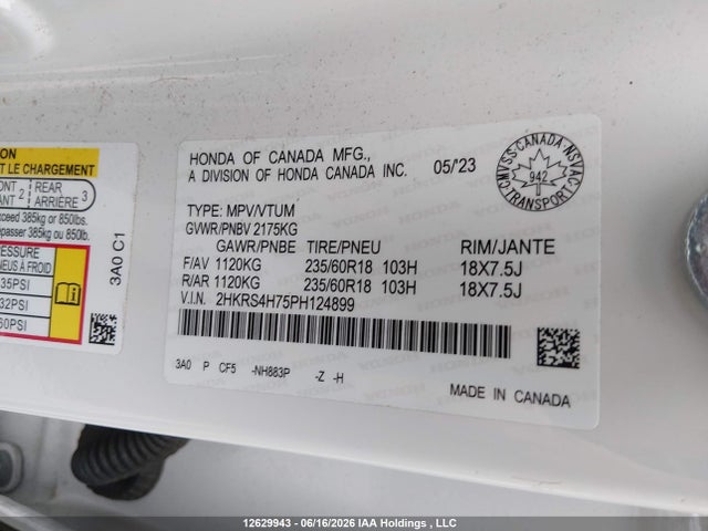 Honda CR-V 2023 2HKRS4H75PH124899 Image 9