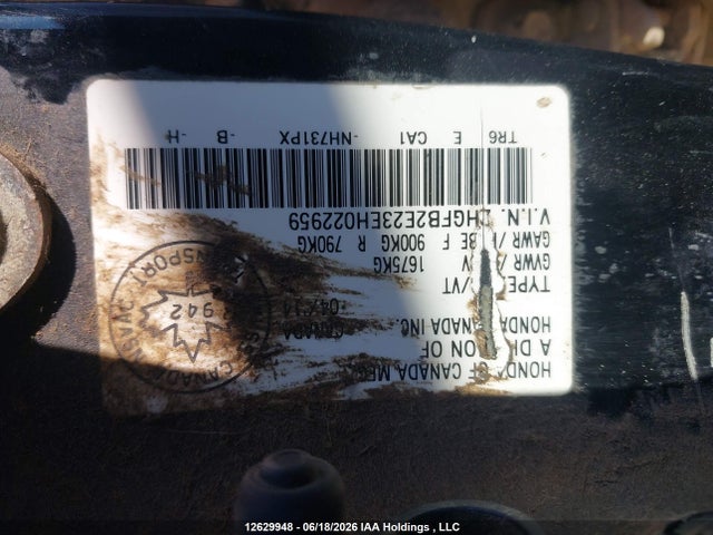 Honda Civic Dx 2014 2HGFB2E23EH022959 Image 9