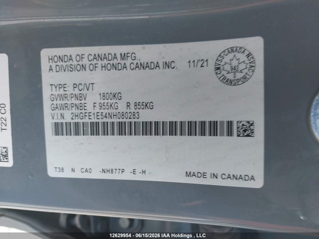 Honda Civic Si Si 2022 2HGFE1E54NH080283 Image 18