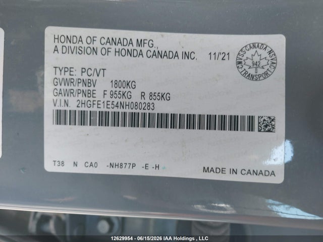 Honda Civic Si Si 2022 2HGFE1E54NH080283 Image 9