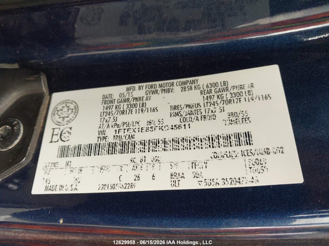 Aukcja sprzedaży 2015 Ford F150 Super Cab, vin: 1FTEX1E85FKD45611, numer aukcji: 12629958