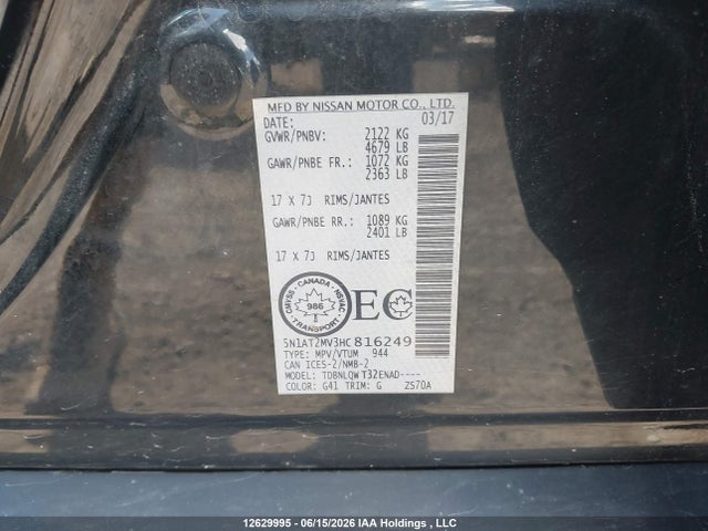 Nissan Rogue 2017 5N1AT2MV3HC816249 Image 9