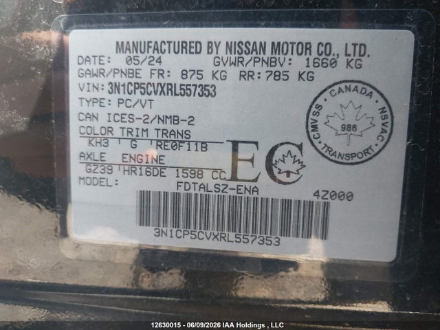 Nissan KICKS SV 2024 3N1CP5CVXRL557353 Image 9