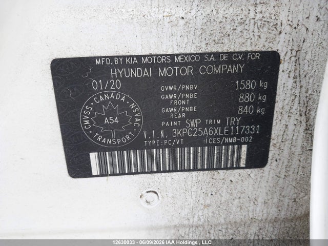 Hyundai Accent Se/sel 2020 3KPC25A6XLE117331 Image 9