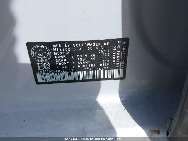 Aukcja sprzedaży 2019 Volkswagen Golf Gti 5-door/5-door Autobahn/5-door Rabbit, vin: 3VW5T7AU8KM022123, numer aukcji: 12617434