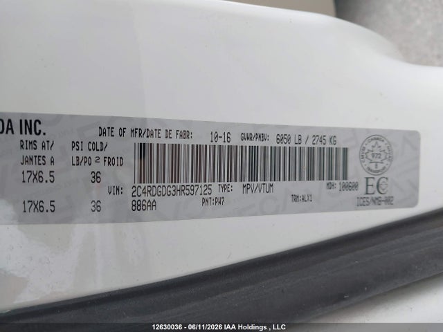 Dodge Grand Caravan Crew 2017 2C4RDGDG3HR597125 Image 19