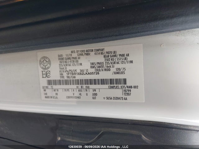 1FTBR1X82LKA05726 Ford Transit T-250