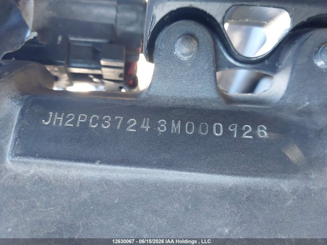 2003 Honda Cbr600 Rr მანქანა იყიდება აუქციონზე, vin: JH2PC37243M000926, აუქციონის ნომერი: 12630067
