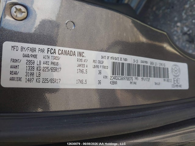 Dodge Grand Caravan Sxt 2019 2C4RDGCG6KR768376 Image 20