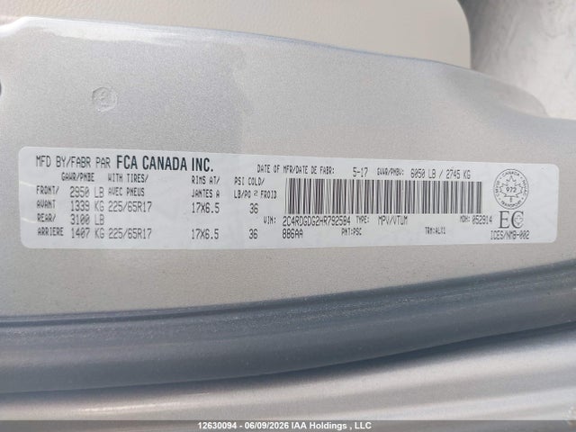Dodge Grand Caravan Crew 2017 2C4RDGDG2HR792584 Image 18